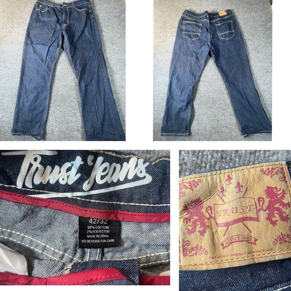 Trust Jeans Men’s 42x32 Gold Label Blue Denim Dark Wash